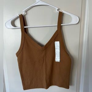 Wild Fable Brown Ribbed Tank Top